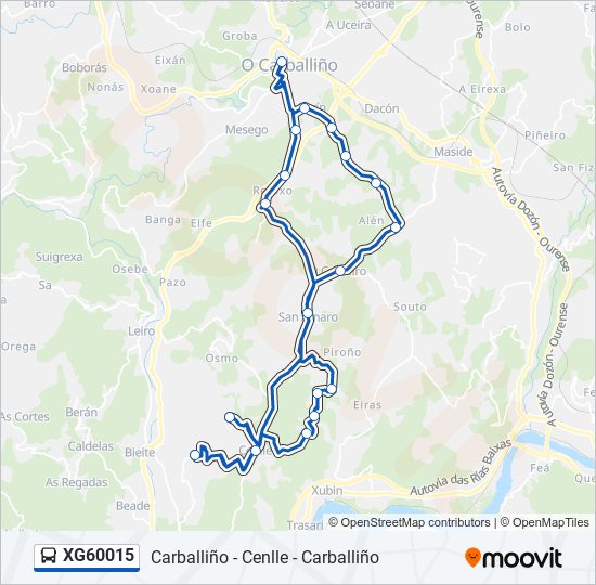 Mapa de XG60015 de autobús