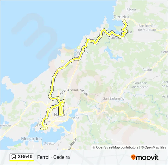 XG640 Bus Line Map