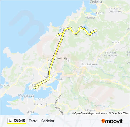 XG640 Bus Line Map
