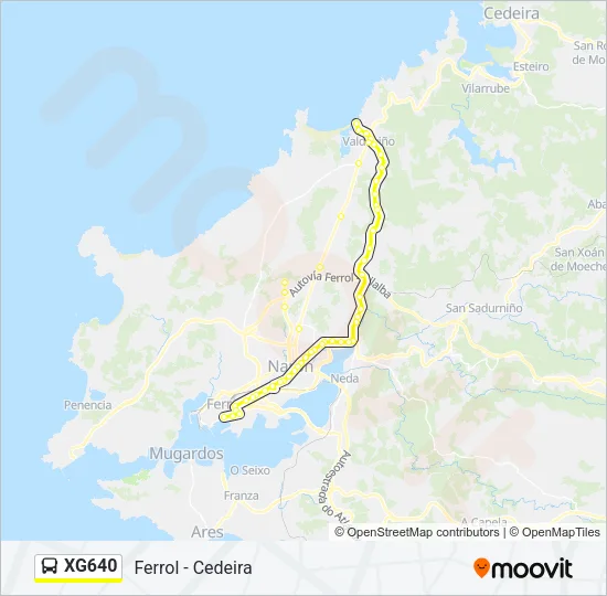 XG640 Bus Line Map