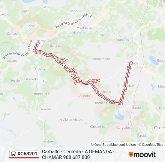 XG63201 Bus Line Map