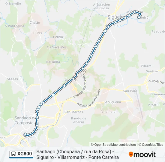 XG800 Bus Line Map