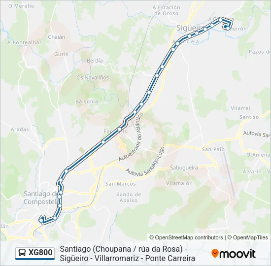 XG800 Bus Line Map