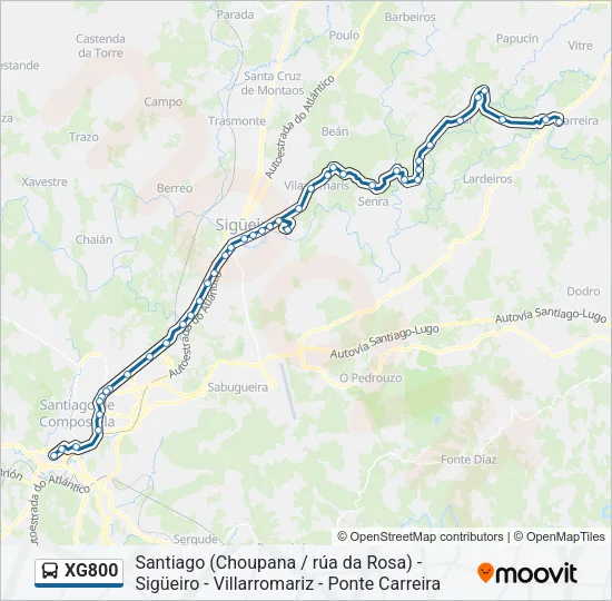 XG800 Bus Line Map
