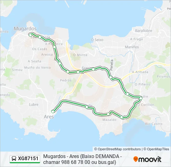 XG87151 Bus Line Map