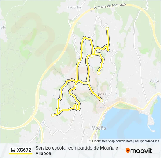 XG672 Bus Line Map