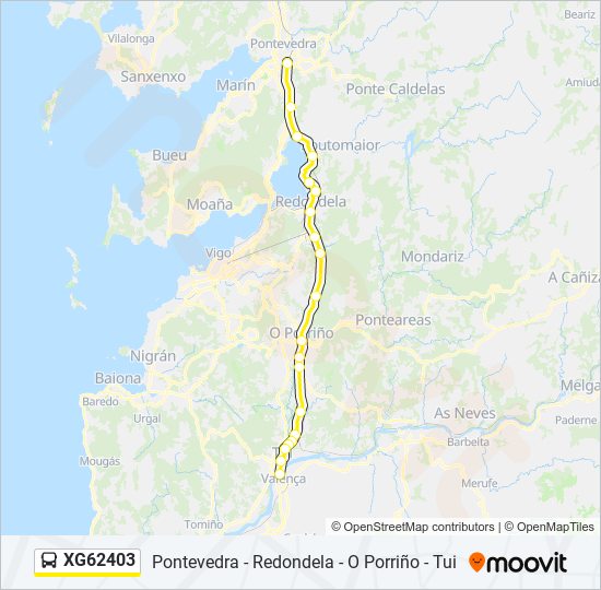 Mapa de XG62403 de autobús