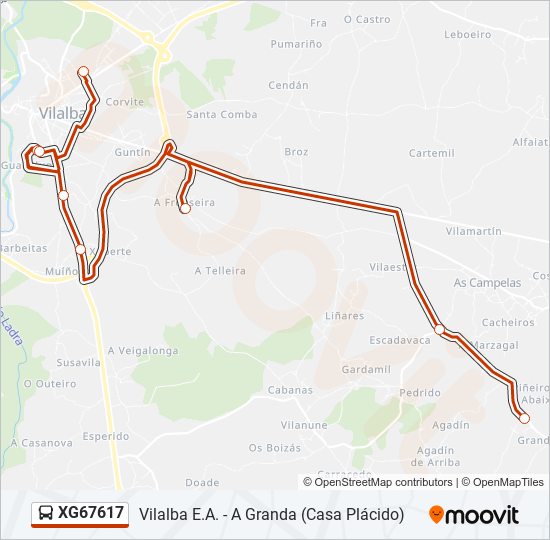 XG67617 bus Line Map