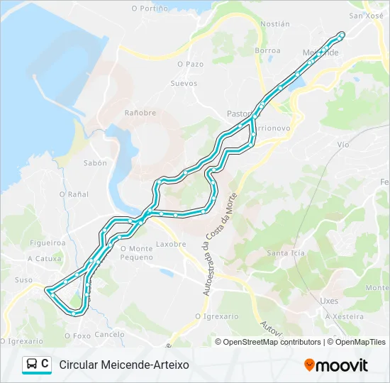 C Bus Line Map