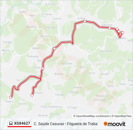 XG84627 Bus Line Map