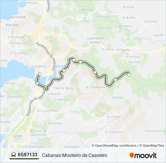 XG87133 Bus Line Map