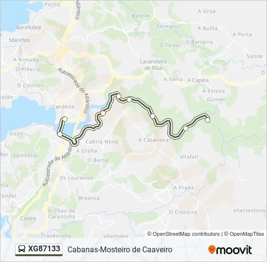 XG87133 Bus Line Map