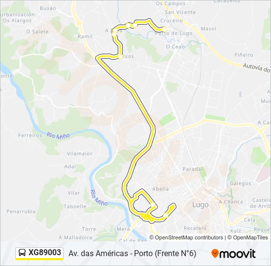 XG89003 bus Mapa de línia