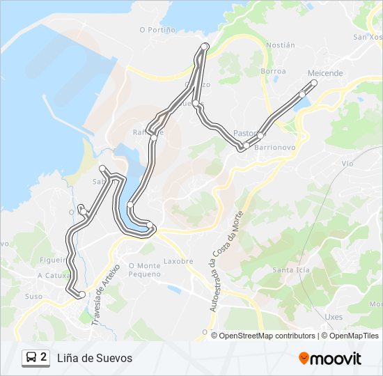 Mapa de 2 de autobús