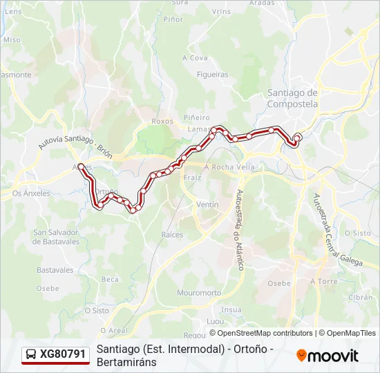 XG80791 Bus Line Map
