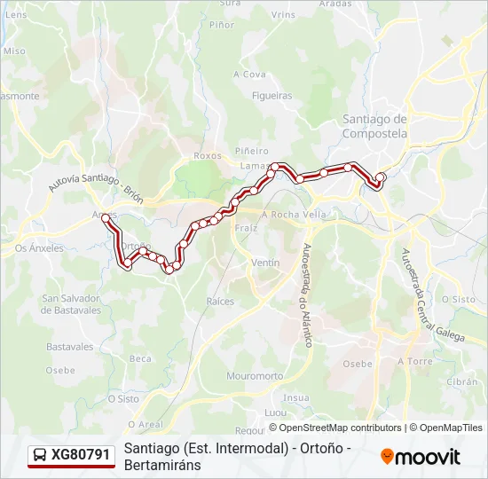XG80791 Bus Line Map