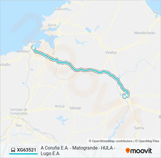 XG63521 Bus Line Map