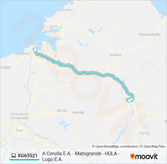 XG63521 Bus Line Map