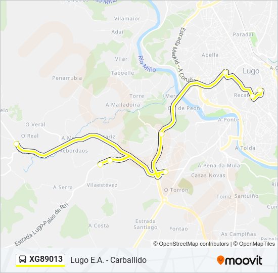 XG89013 bus Line Map