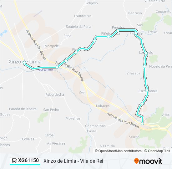 XG61150 bus Mapa de línia