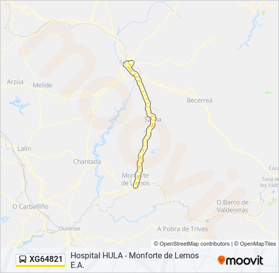 XG64821 bus Mapa de línia