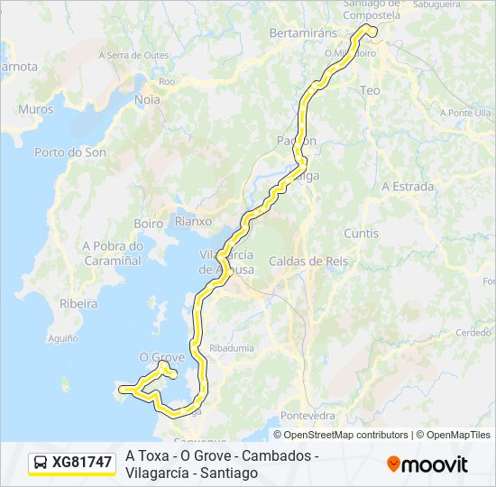 XG81747 bus Mapa de línia