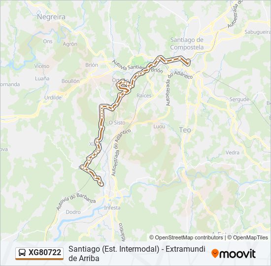 XG80722 bus Mapa de línia