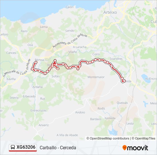 Mapa de XG63206 de autobús