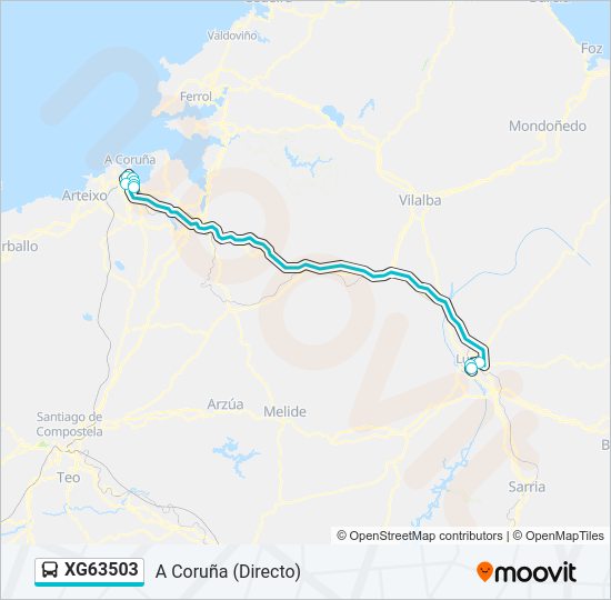 Mapa de XG63503 de autobús