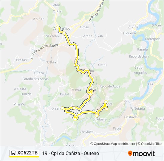 Mapa de XG622TB de autobús