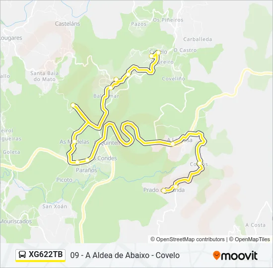 XG622TB Bus Line Map