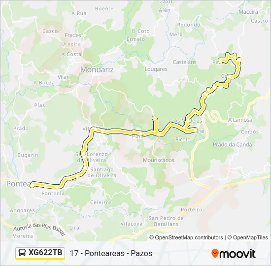 XG622TB Bus Line Map