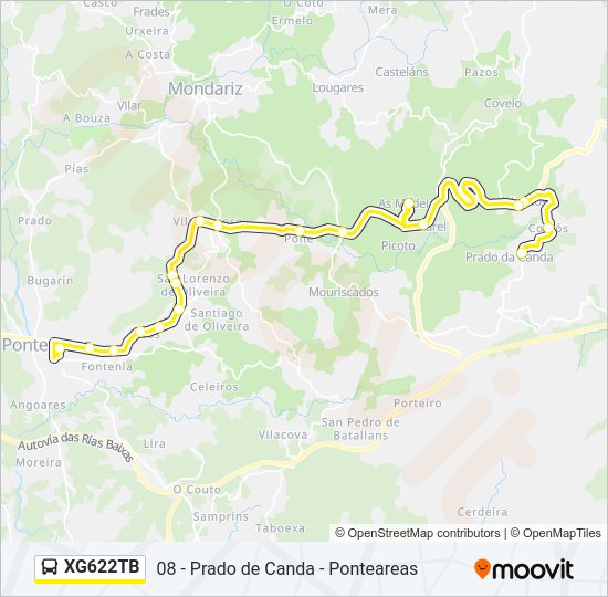 Mapa de XG622TB de autobús