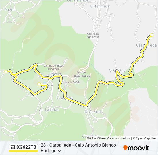 Mapa de XG622TB de autobús