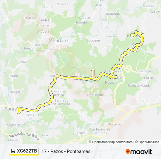 XG622TB Bus Line Map