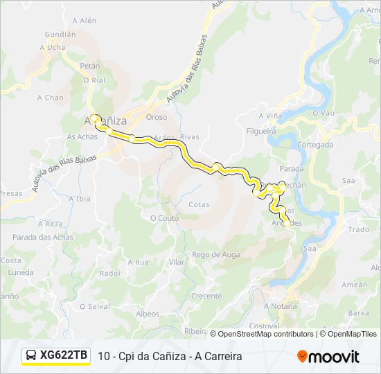 Mapa de XG622TB de autobús