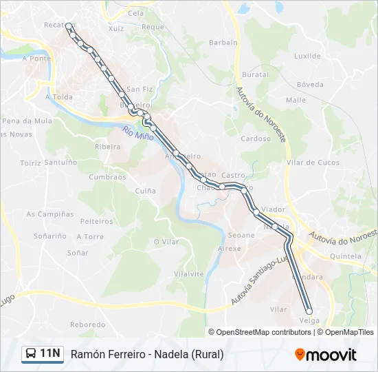 11N Bus Line Map
