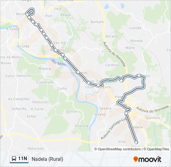 Mapa de 11N de autobús