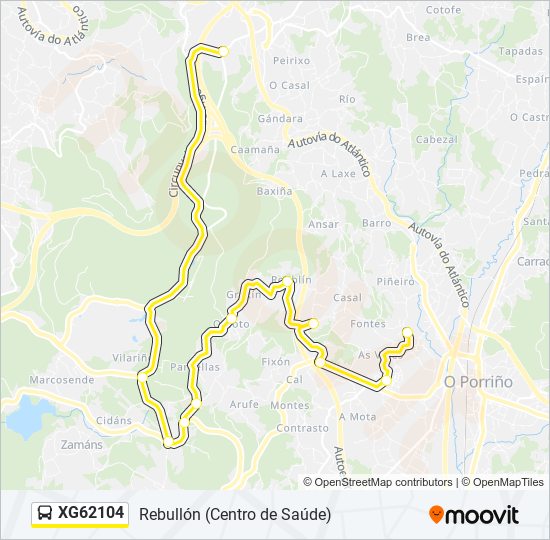 XG62104 bus Mapa de línia