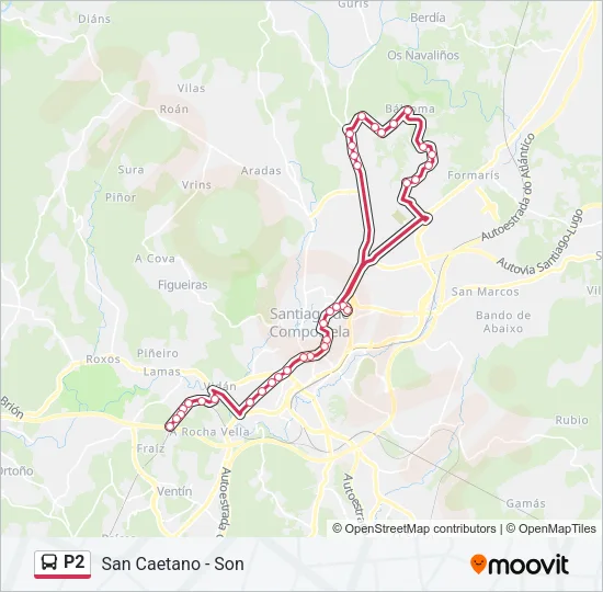 P2 Bus Line Map