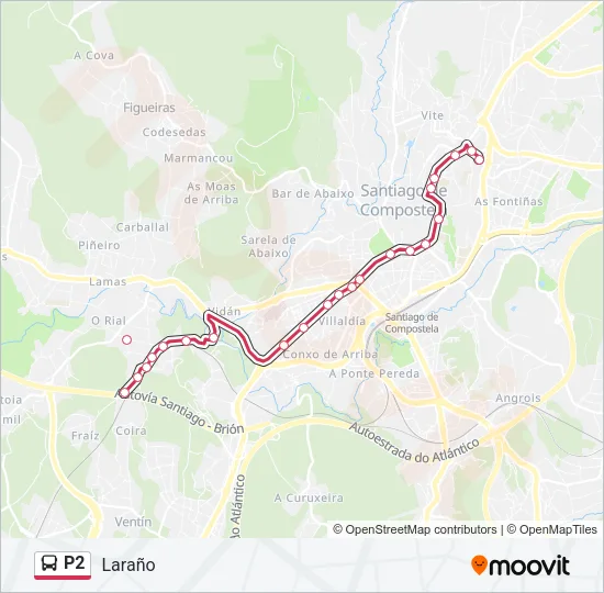 P2 Bus Line Map
