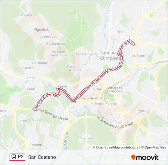 P2 Bus Line Map