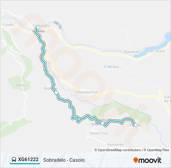 XG61222 bus Mapa de línia