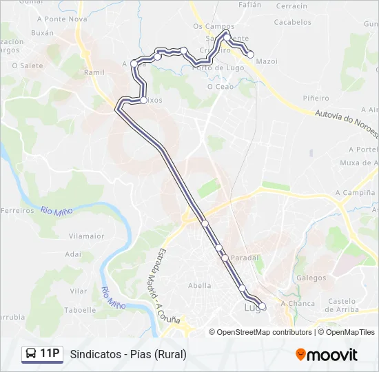 11P Bus Line Map