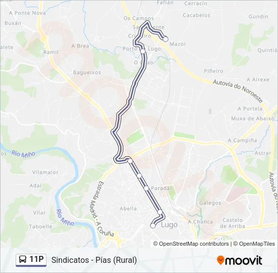 11P Bus Line Map