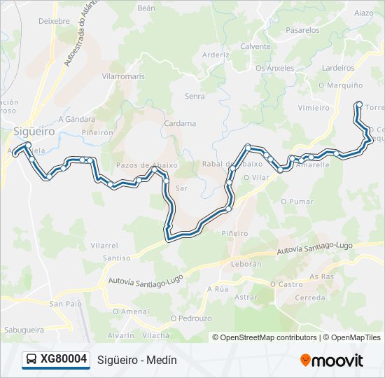 XG80004 bus Mapa de línia