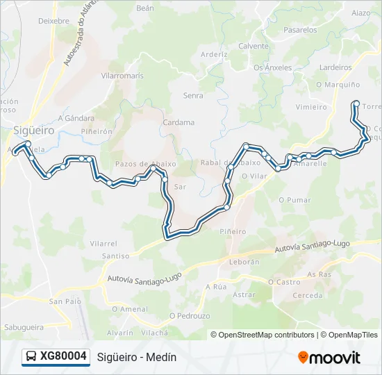 XG80004 Bus Line Map