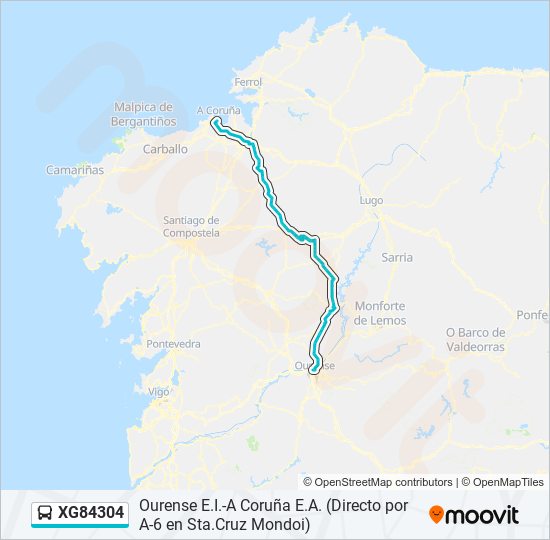 XG84304 bus Mapa de línia