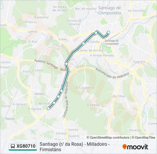 XG80710 bus Line Map