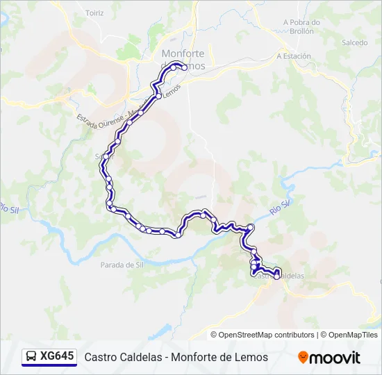 XG645 Bus Line Map